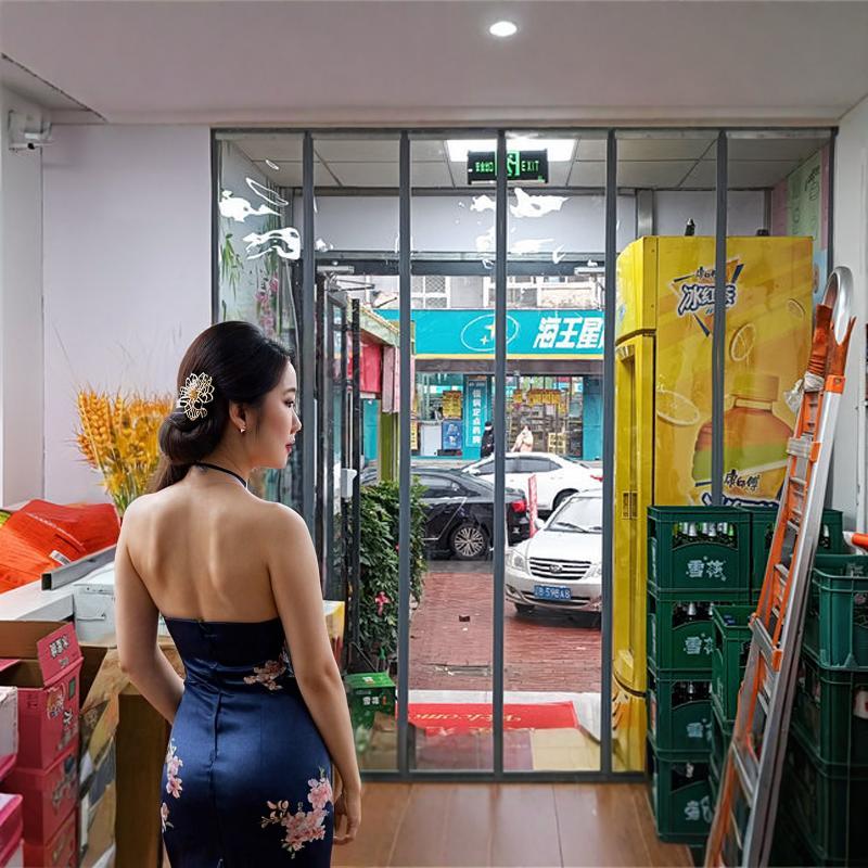 北京商铺PVC软门帘 透明防尘